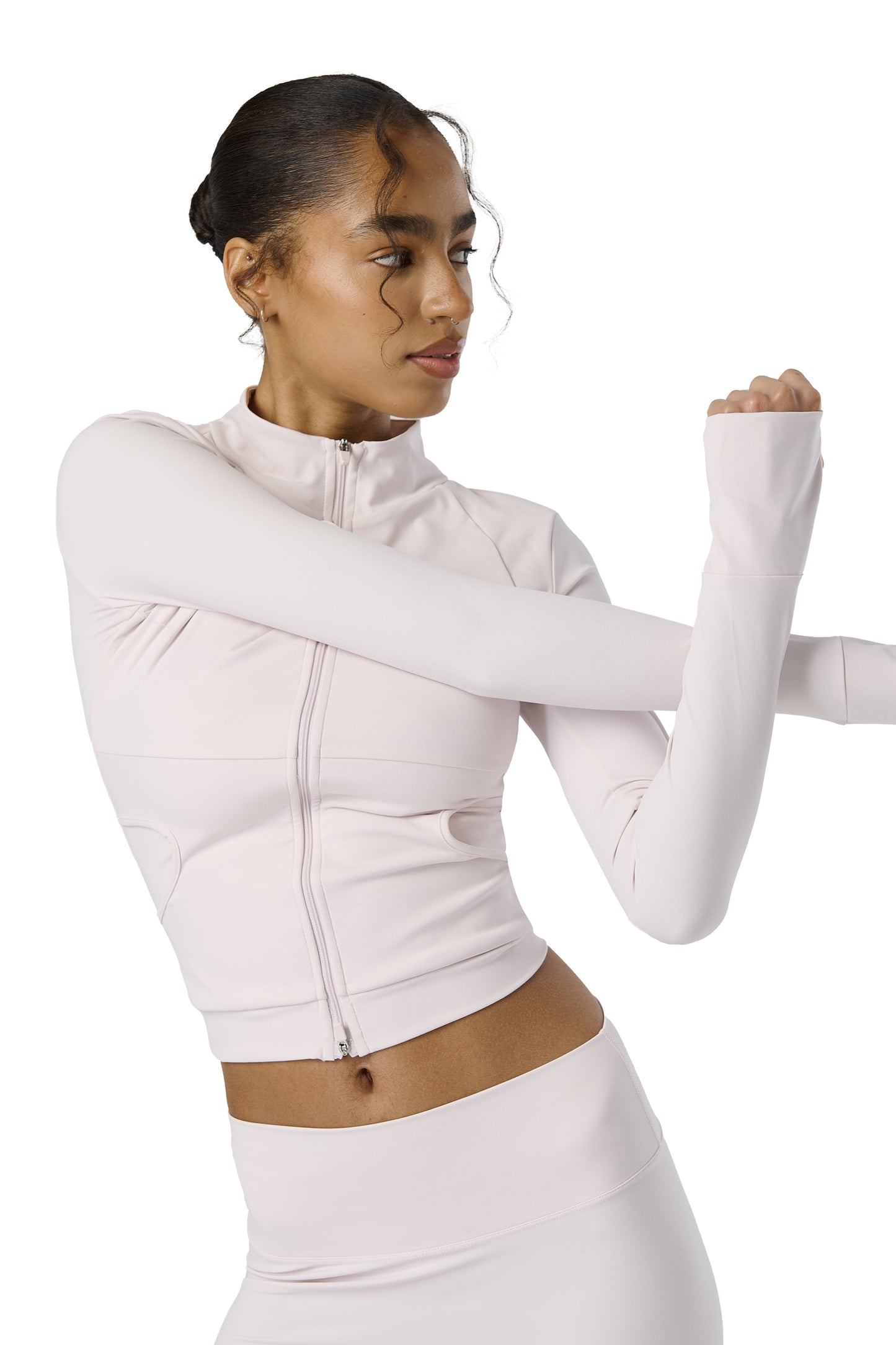 Active Zip Up in Soft Pink